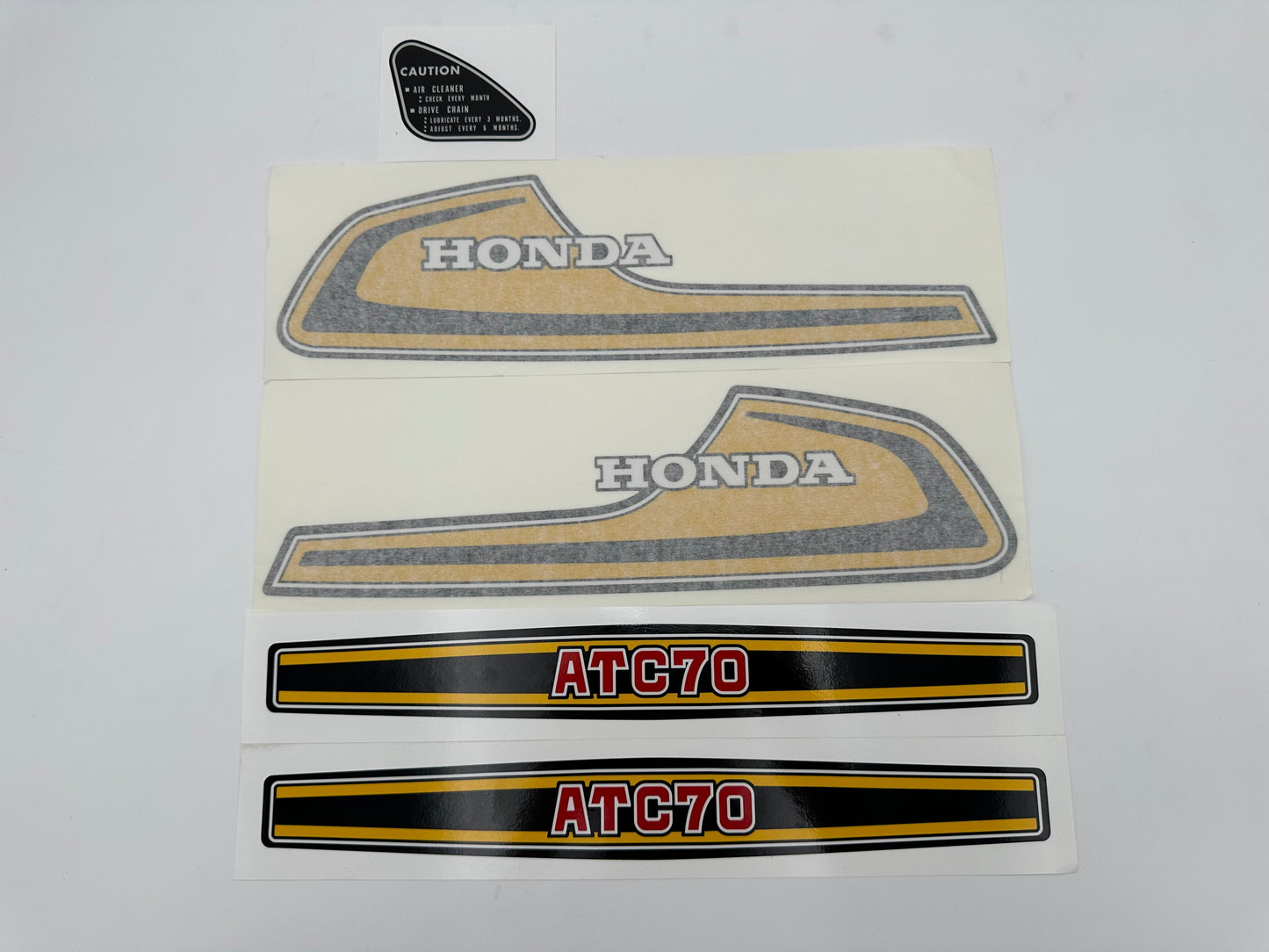 1974 Honda ATC70 Gas Tank and Rear Fender and Airbox Decal Set