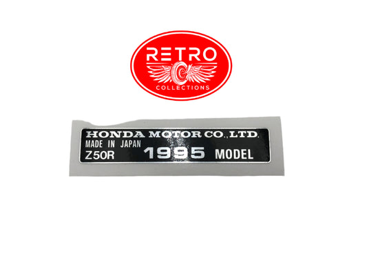 1995 Honda Z50R Frame Year Decal