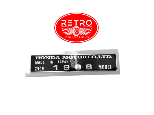 1988 Honda Z50R Frame Year Decal