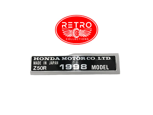 1998 Honda Z50R Frame Year Decal